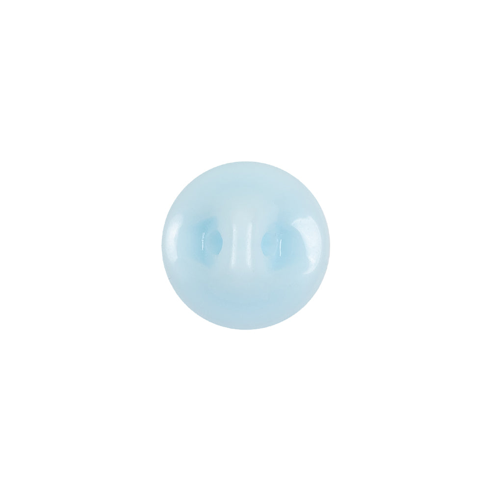 European Baby Blue Self Back Glass Button - 20L/12.5mm