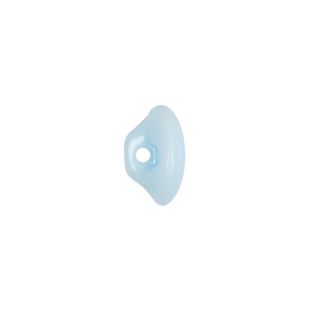 European Baby Blue Self Back Glass Button - 20L/12.5mm Detail