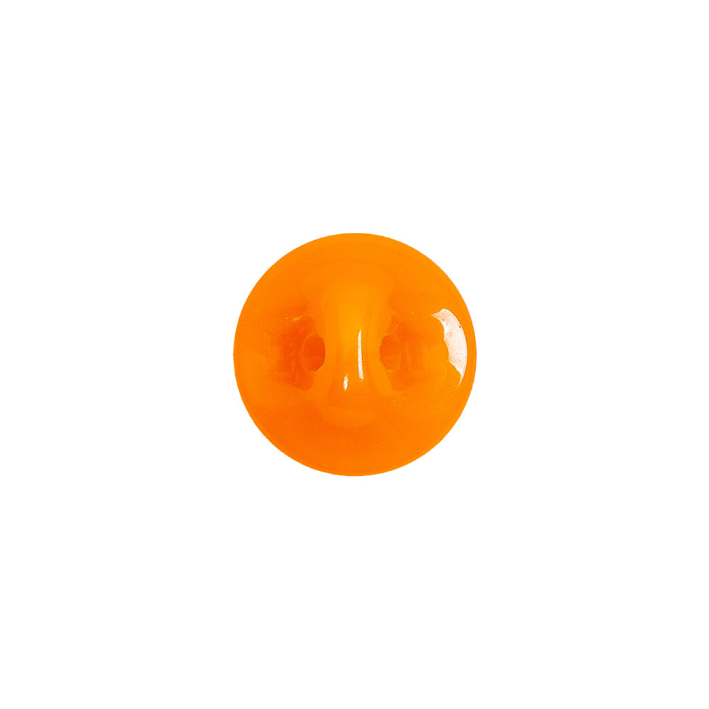 European Orange Half Domed Self Back Glass Button - 20L/12.5mm