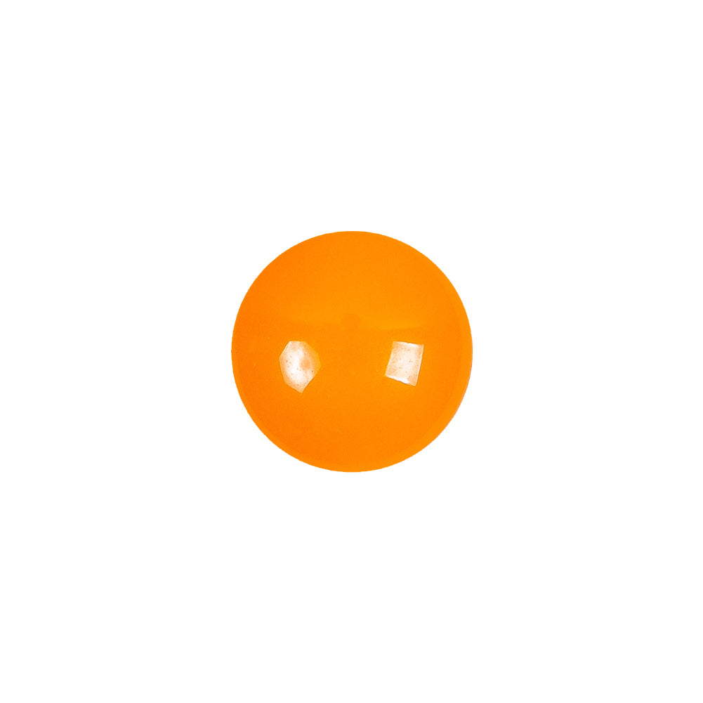 European Orange Half Domed Self Back Glass Button - 20L/12.5mm