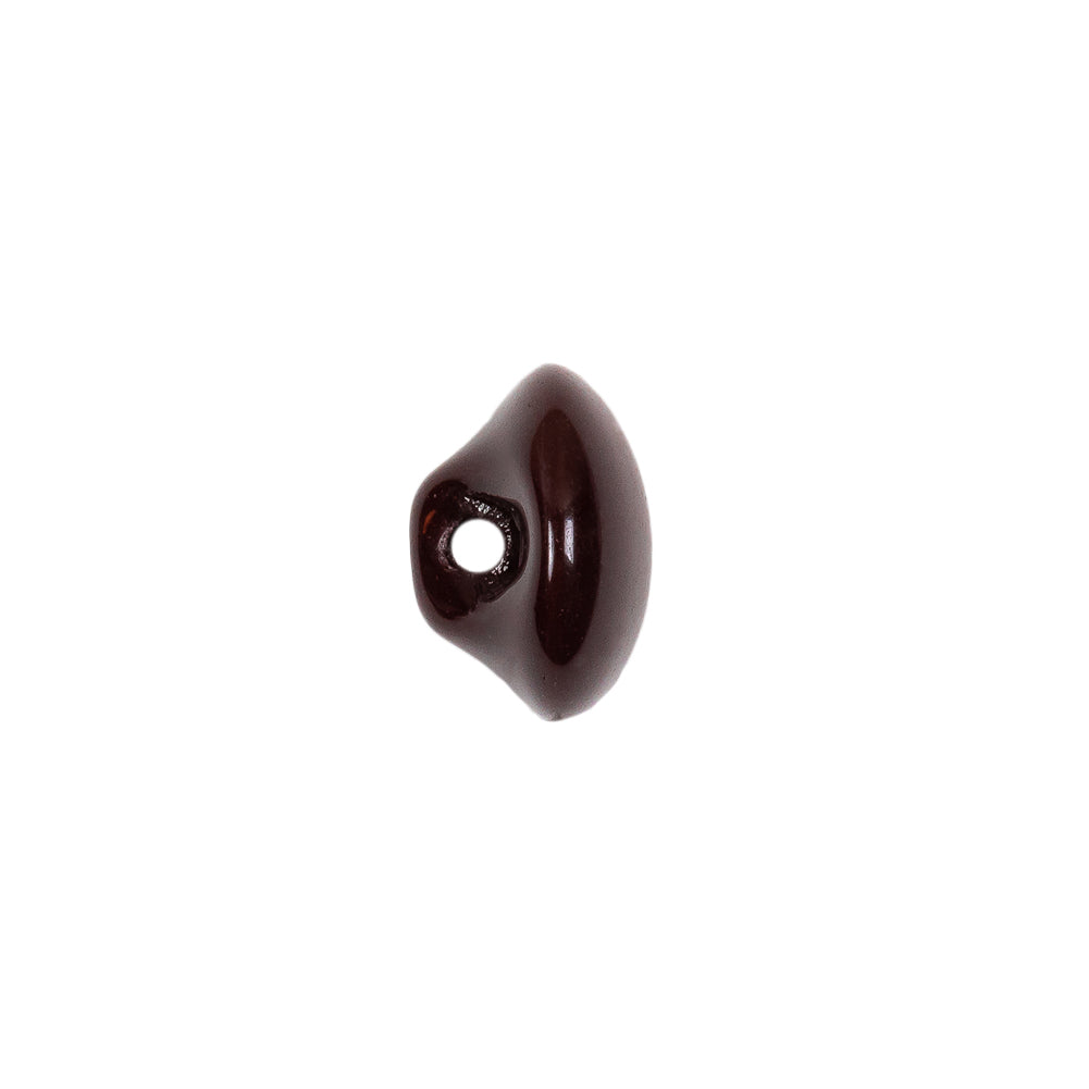 European Brown Half Domed Self Back Glass Button - 20L/12.5mm Detail