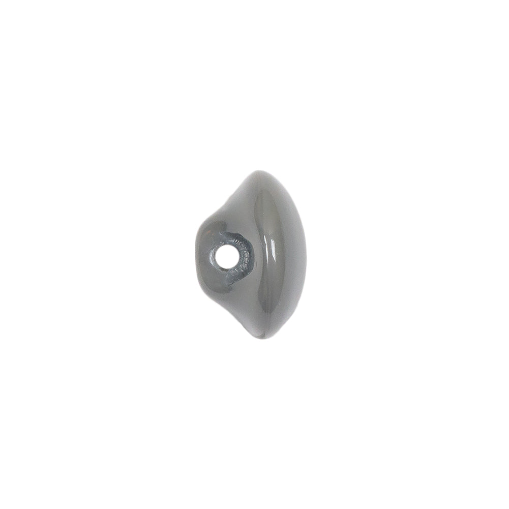 European Dark Gray Half Domed Self Back Glass Button - 20L/12.5mm Detail