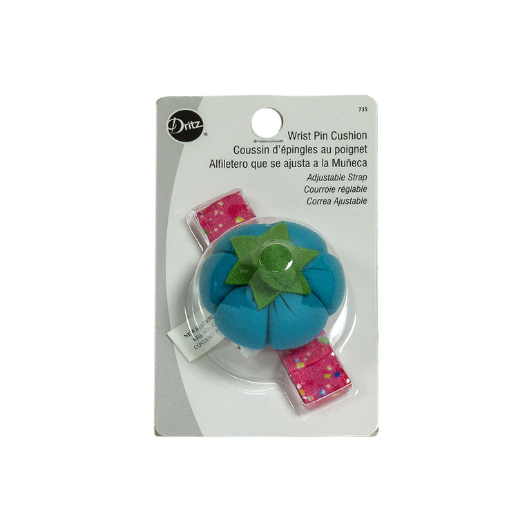 template--25130090922057__main-Dritz Blue and Pink Tomato Wrist Pin Cushion
