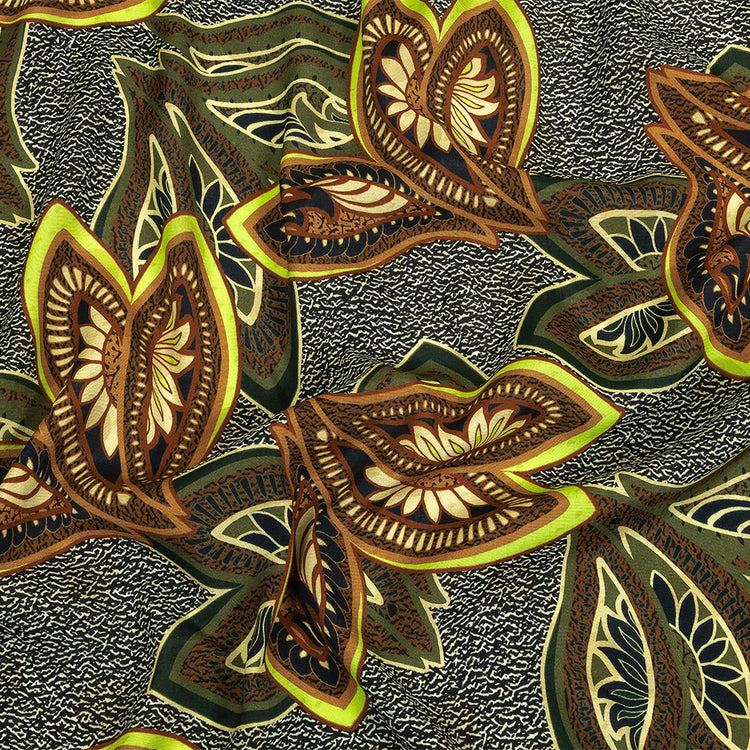 template--25130090922057__main-Viscose Crepe Print - Black, Green and Orange Textural Floral - Mood Exclusive Chalkboard Chic