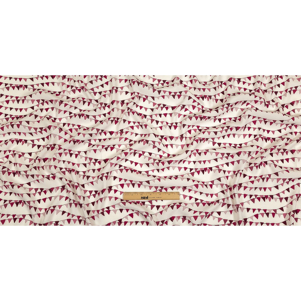 Sustainable Viscose Woven Print - White and Purple Triangle Strands - Mood Exclusive Pennant Party Full