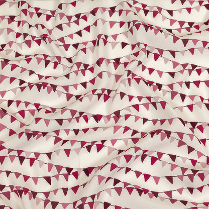 Sustainable Viscose Woven Print - White and Purple Triangle Strands - Mood Exclusive Pennant Party