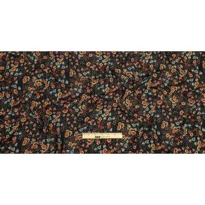 Sustainable Viscose Crepe Print - Black, Light Blue and Yellow Floral - Mood Exclusive Night Air Full
