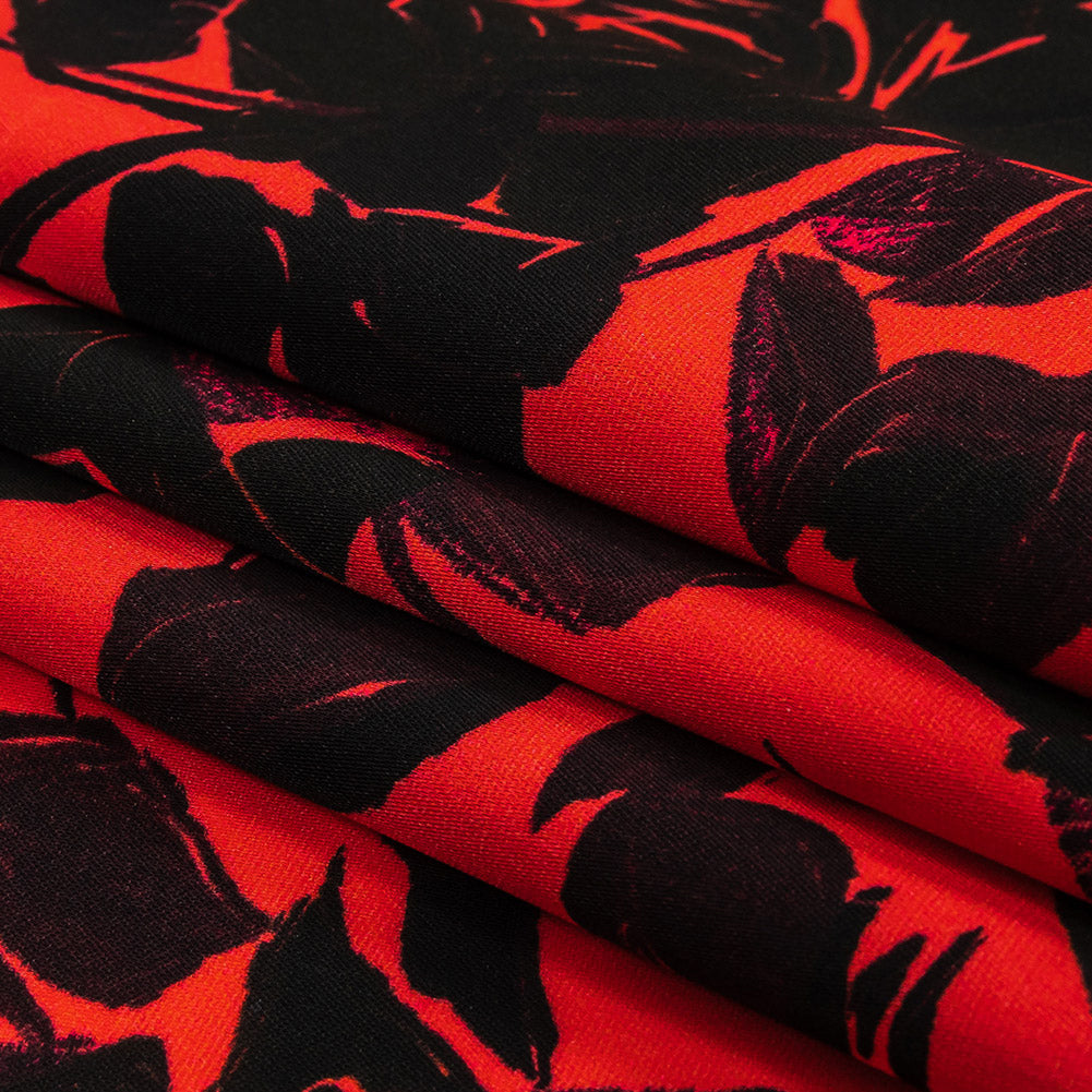 Mood Exclusive Fuchsia Painting the Roses Polyester Crepe Folded