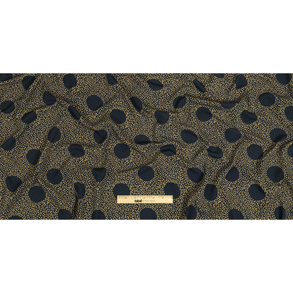 Stretch Polyester Twill Print - Navy Polka Dots in Leaves - Mood Exclusive Tangled Topiary Full