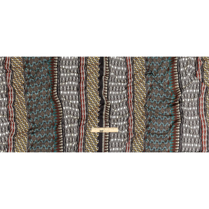 Fluid Polyester Twill Print - Red and White Geometric Stripes - Mood Exclusive Hypatia Full