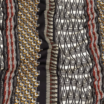 Fluid Polyester Twill Print - Red and White Geometric Stripes - Mood Exclusive Hypatia