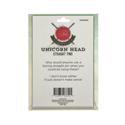Tula Pink 2 inch Unicorn Head Straight Pins - 30 CT Detail