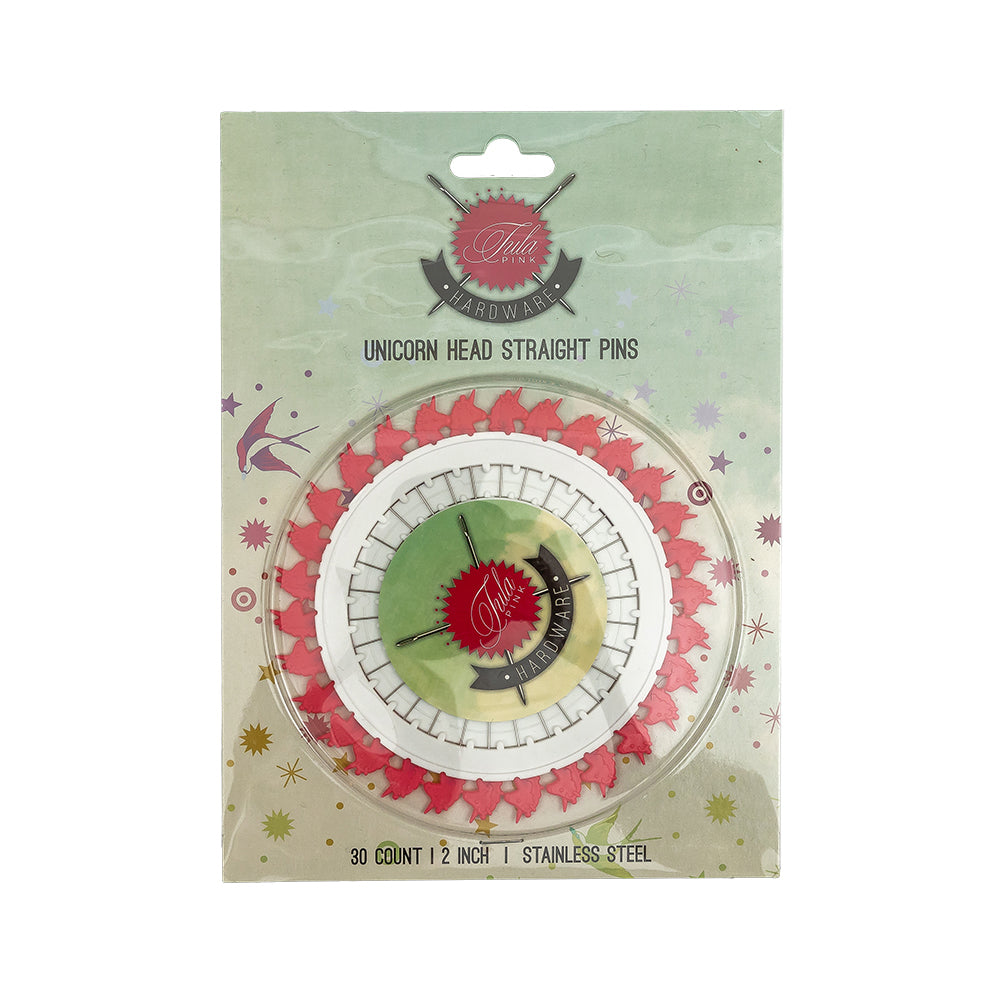 Tula Pink 2 inch Unicorn Head Straight Pins - 30 CT