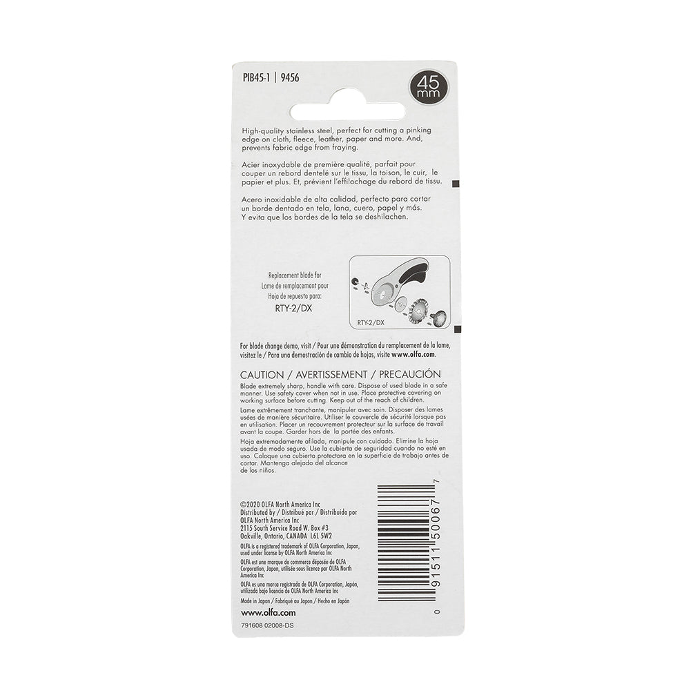 Olfa 45mm Pinking Rotary Blade Detail