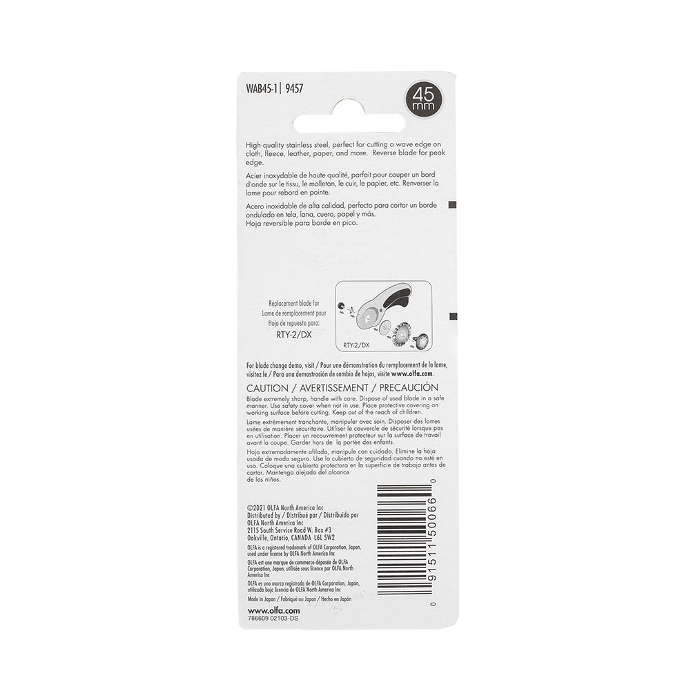 Olfa 45mm Wave Rotary Blade Detail