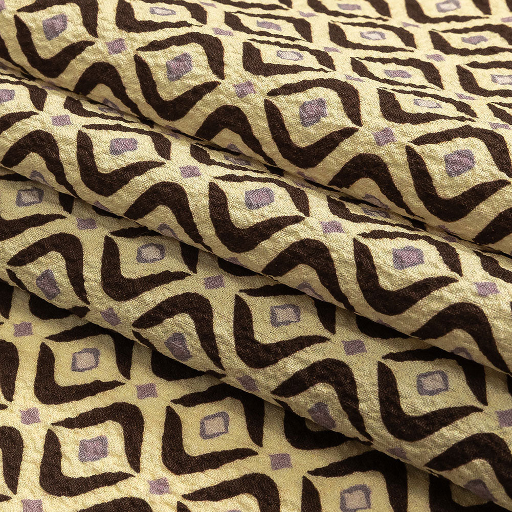 Mood Exclusive Coffee Mid Mod Mood Stretch Polyester Seersucker Folded