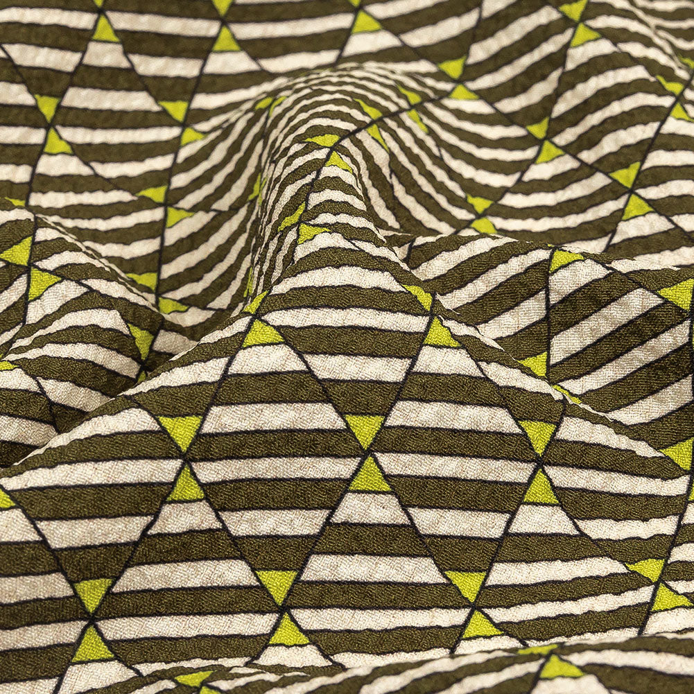 Mood Exclusive Green Big Top Stretch Polyester Seersucker Detail