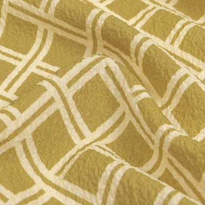 Mood Exclusive Beige Lattice Status Stretch Polyester Seersucker Detail