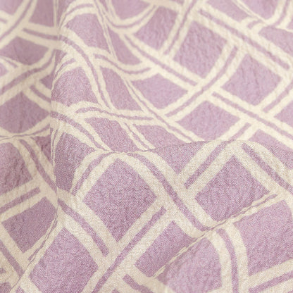 Mood Exclusive Lavender Lattice Status Stretch Polyester Seersucker Detail