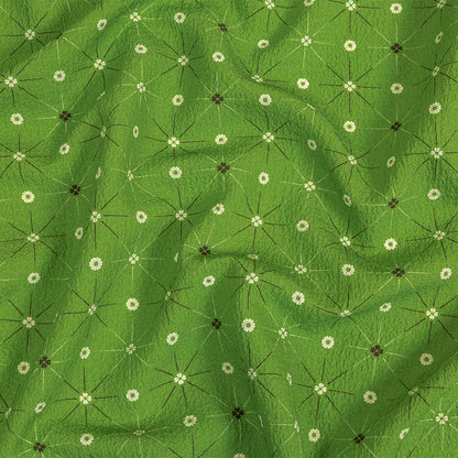 Mood Exclusive Green Starburst Soul Stretch Polyester Seersucker