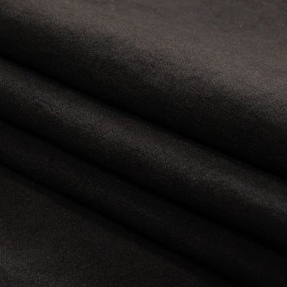Black Wrinkled Look Stretch Polyester Woven Folded