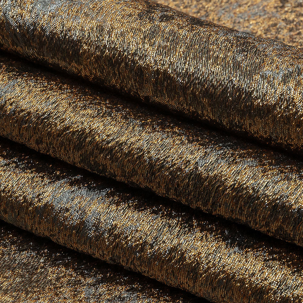 Pegasus Gold, Copper and Gunmetal Mottled Luxury Brocade