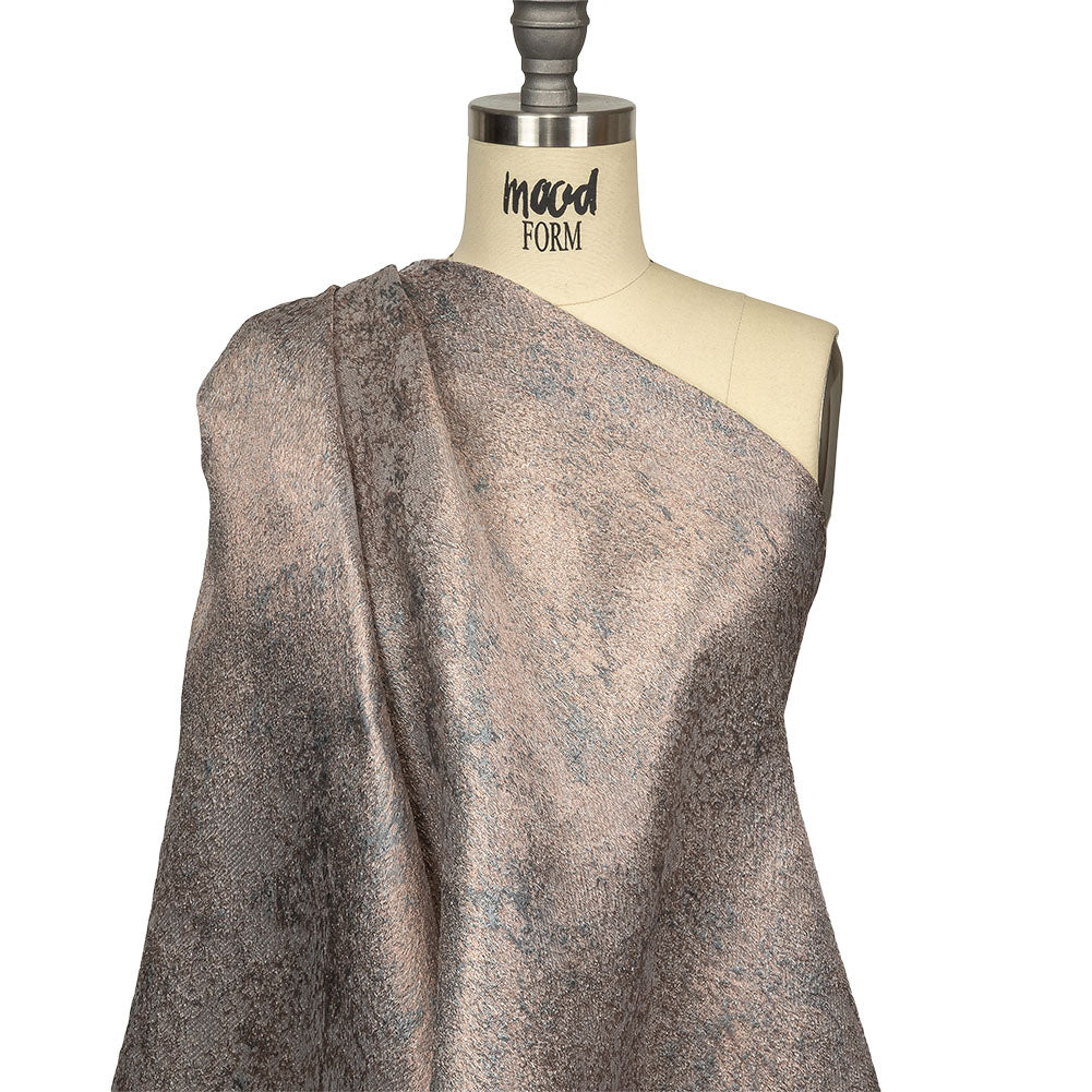 Pegasus Mauve, Rose Gold and Gray Mottled Luxury Brocade Drape