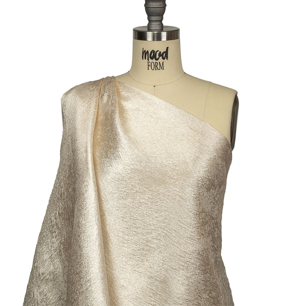 Pegasus Champagne and White Mottled Luxury Brocade - Drape
