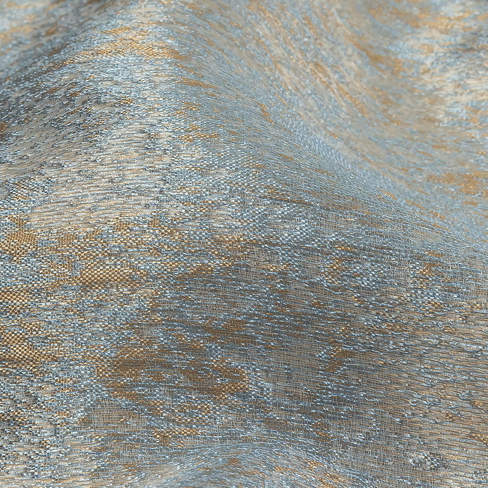 Pegasus Gold and Pale Blue Mottled Luxury Brocade