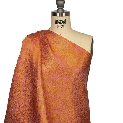 Pegasus Mango and Hot Pink Mottled Luxury Brocade