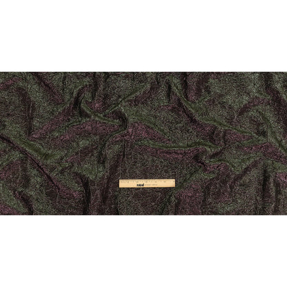 Astrolabe Metallic Olive and Wine Crinkled Luxury Brocade with Black Backing