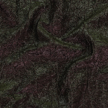 Astrolabe Metallic Olive and Wine Crinkled Luxury Brocade with Black Backing
