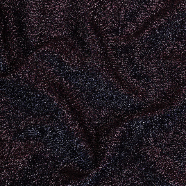Astrolabe Metallic Navy and Purple Crinkled Luxury Brocade with Black Backing