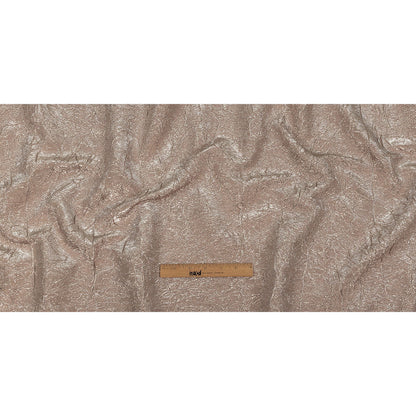 Astrolabe Metallic Silver and Rose Gold Crinkled Luxury Brocade with White Backing