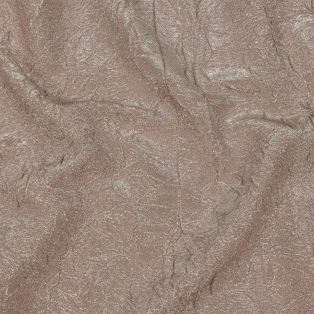 Astrolabe Metallic Silver and Rose Gold Crinkled Luxury Brocade with White Backing