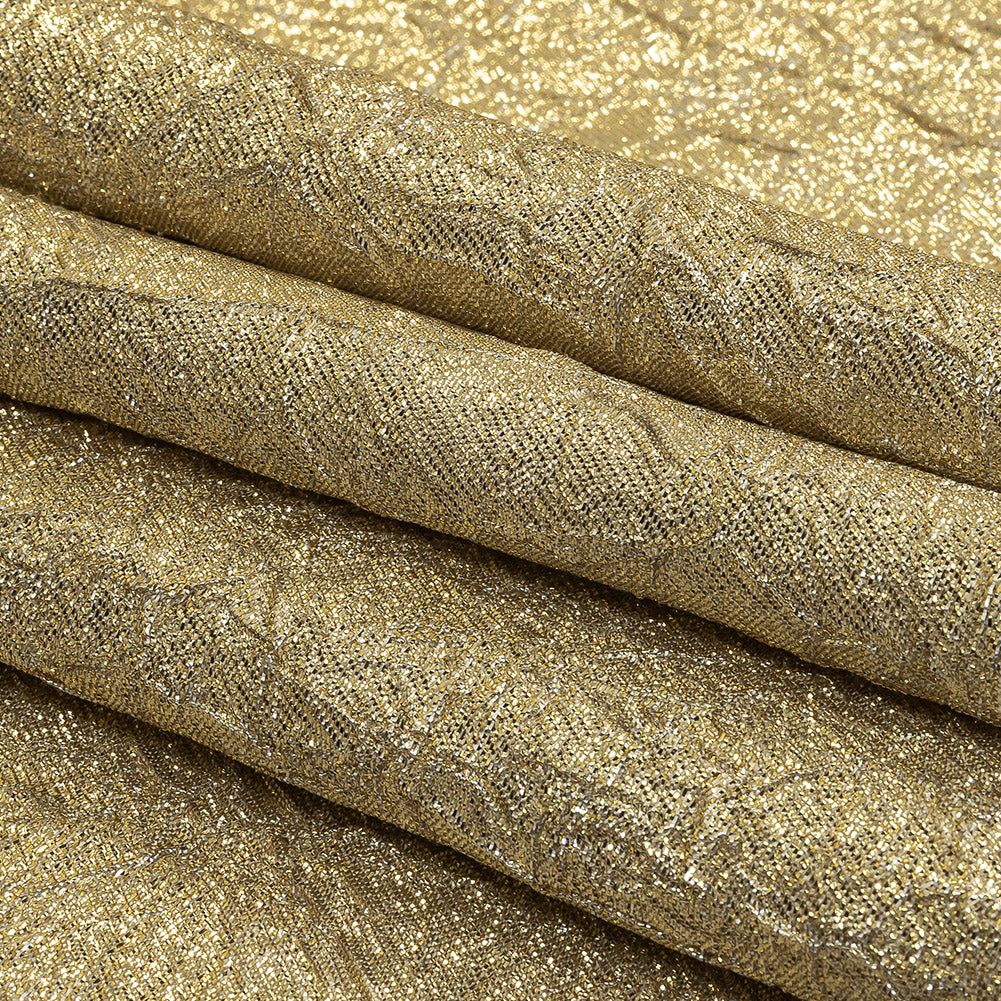 Astrolabe Metallic Gold and Silver Crinkled Luxury Brocade with White Backing