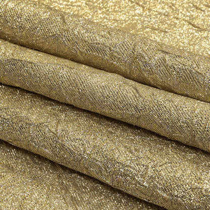 Astrolabe Metallic Gold and Silver Crinkled Luxury Brocade with White Backing