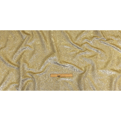 Astrolabe Metallic Gold and Silver Crinkled Luxury Brocade with White Backing