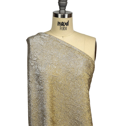 Astrolabe Metallic Gold and Silver Crinkled Luxury Brocade with White Backing