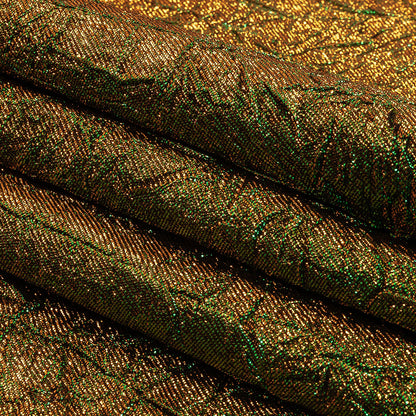 Astrolabe Metallic Kelly and Mango Crinkled Luxury Brocade with Black Backing