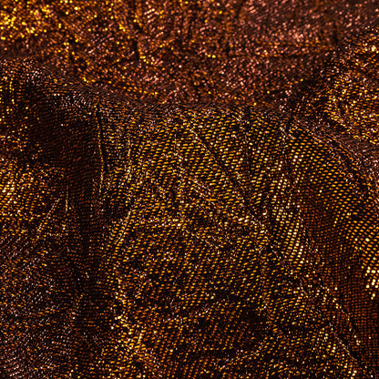 Astrolabe Metallic Copper Crinkled Luxury Brocade with Black Backing