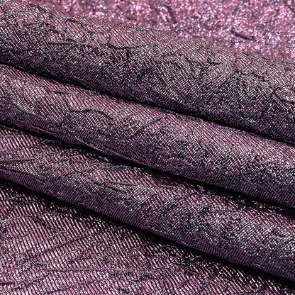 Astrolabe Metallic Lilac and Sky Crinkled Luxury Brocade with Black Backing