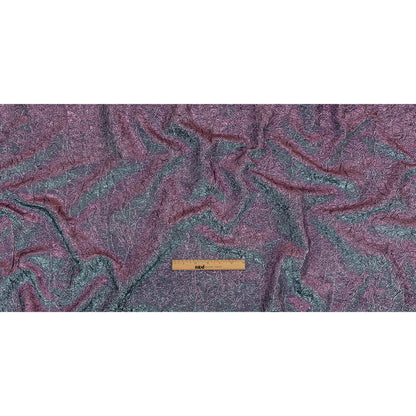 Astrolabe Metallic Lilac and Sky Crinkled Luxury Brocade with Black Backing
