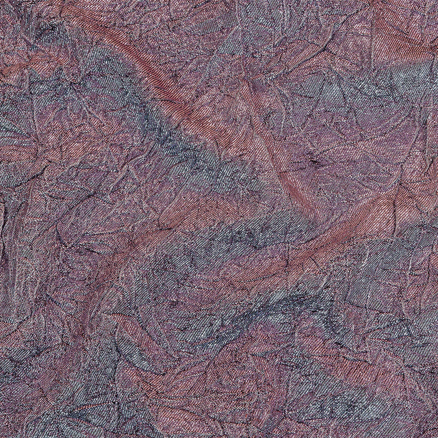 Astrolabe Metallic Pale Blue and Rose Gold Crinkled Luxury Brocade with Black Backing