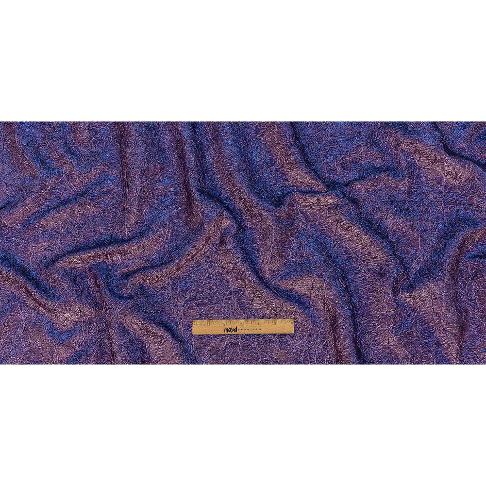 Astrolabe Metallic Lilac and Royal Blue Crinkled Luxury Brocade with Black Backing - Full