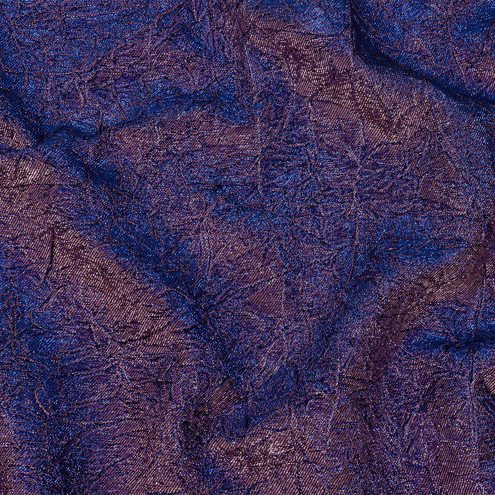 Astrolabe Metallic Lilac and Royal Blue Crinkled Luxury Brocade with Black Backing