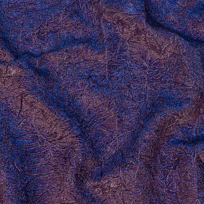 Astrolabe Metallic Lilac and Royal Blue Crinkled Luxury Brocade with Black Backing