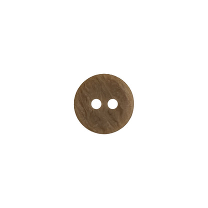 Tan and Beige Plastic 2-Hole Tire Rim Button - 18L/11.5mm Detail