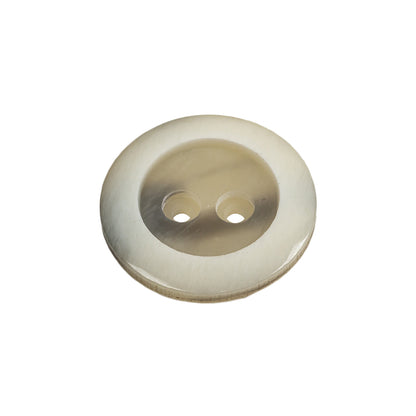 Cannoli Cream and Gray Swirled 2-Hole Plastic Dish Button - 36L/23mm Folded