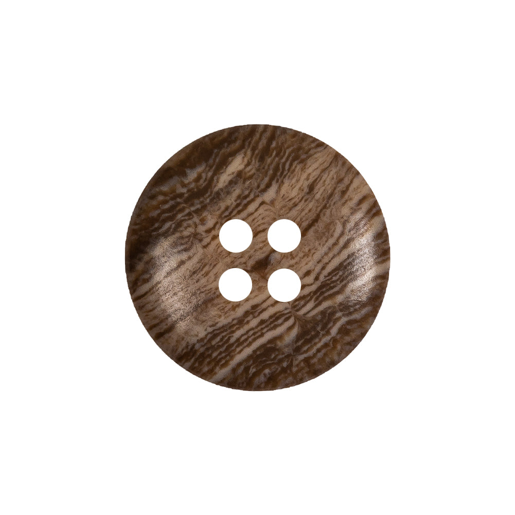 Brown Wood Grain 4-Hole Plastic Textured Button - 34L/21.5mm Detail